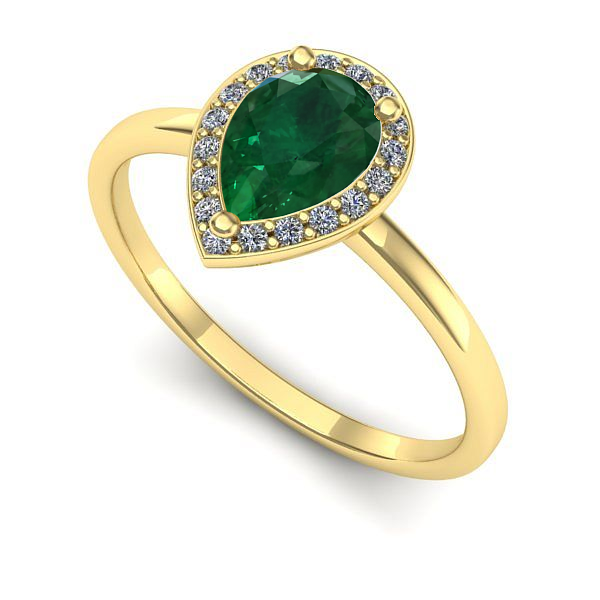 Inel din aur galben cu smarald