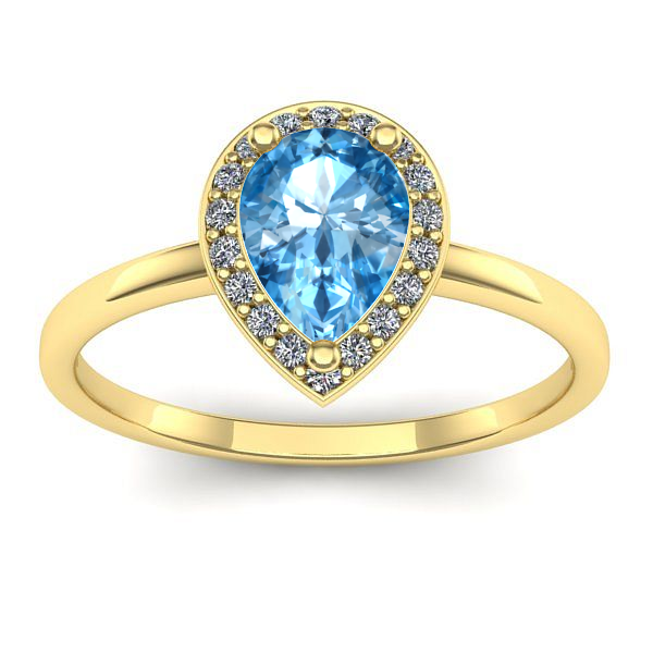 Inel logodna cu topaz blue lacrima
