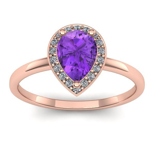 Inel logodna cu ametist lacrima