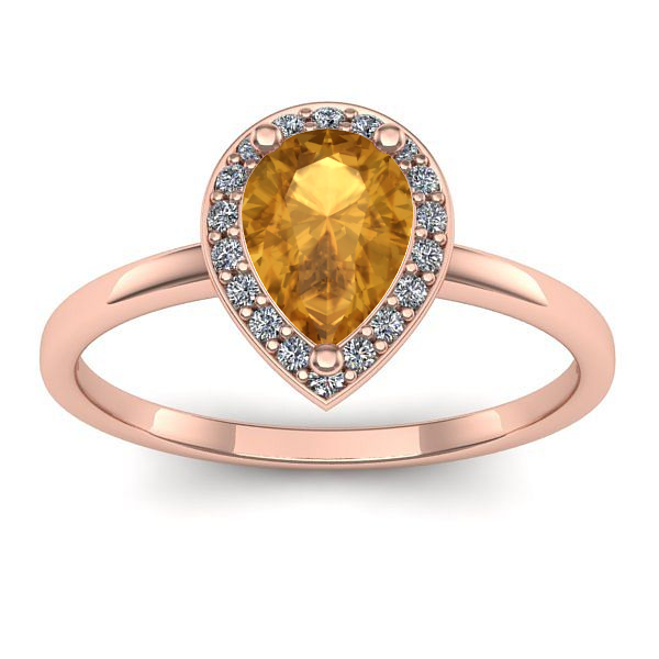 Inel cu citrin lacrima