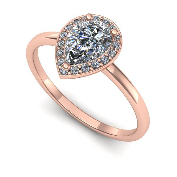 Inel de logodna din aur roz cu diamant de laborator