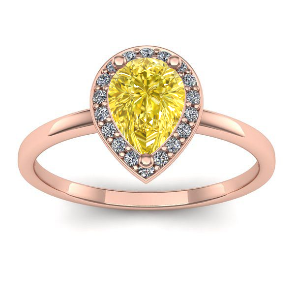 Inel de logodna cu safir galben lacrima