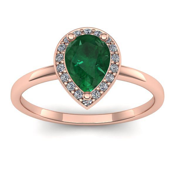 Inel de logodna cu smarald lacrima