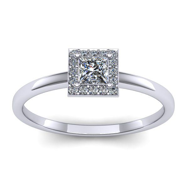 Inel cu diamant patrat