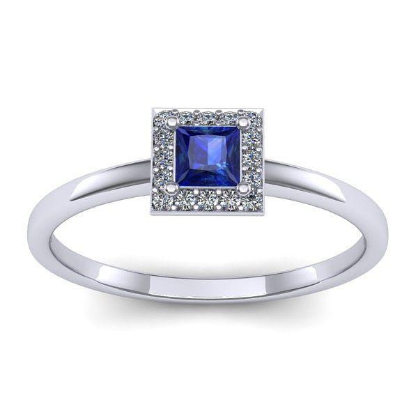 Inel de logodna cu safir patrat