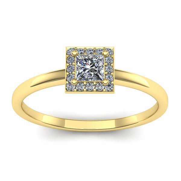 Inel logodna cu diamant patrat