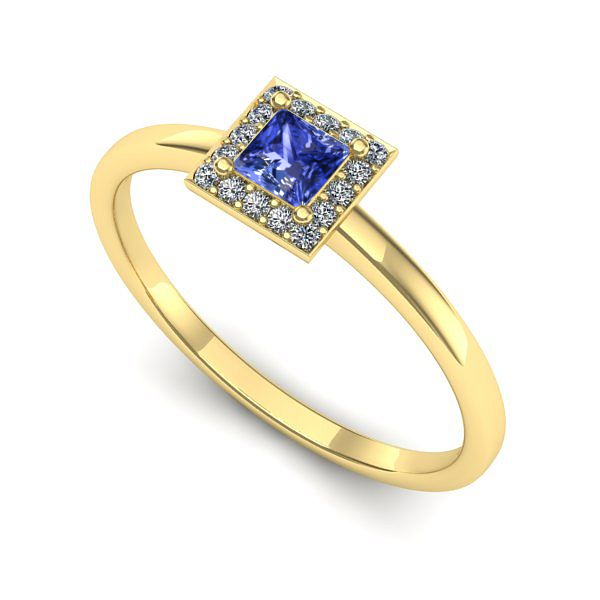 Inel din aur galben cu tanzanit