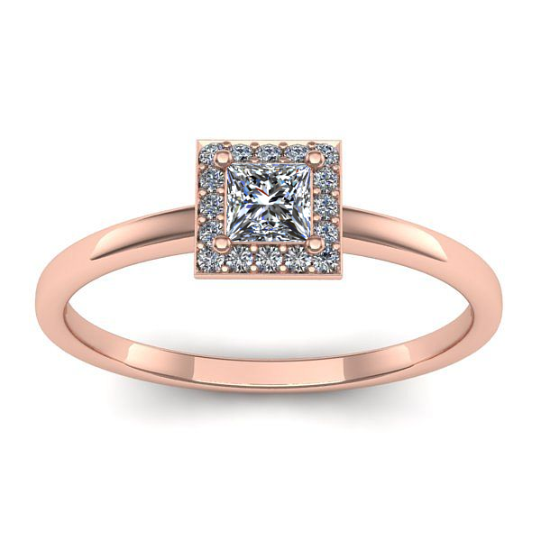 Inel logodna cu diamant patrat