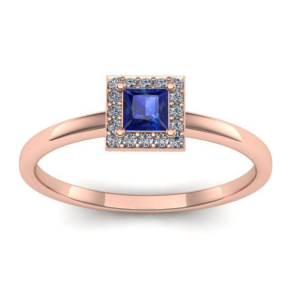 Inel logodna cu safir patrat