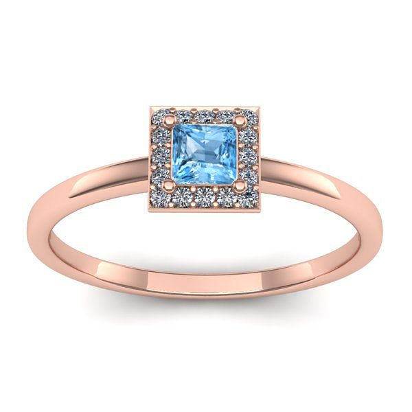 Inel de logodna cu topaz blue patrat