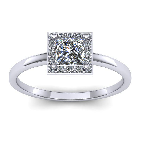 Inel logodna cu diamant patrat