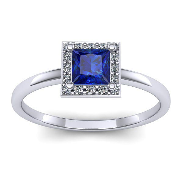 Inel de logodna cu safir patrat