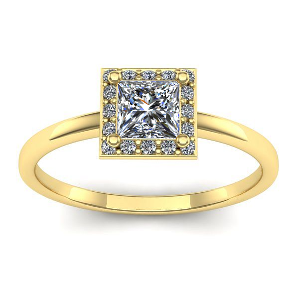 Inel logodna cu diamant patrat