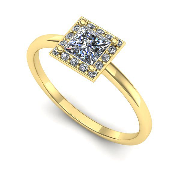 Inel de logodna din aur galben cu diamant