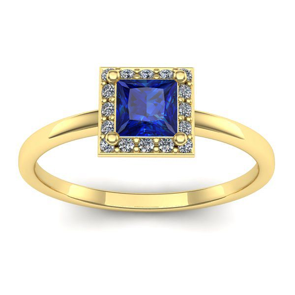 Inel de logodna cu safir patrat