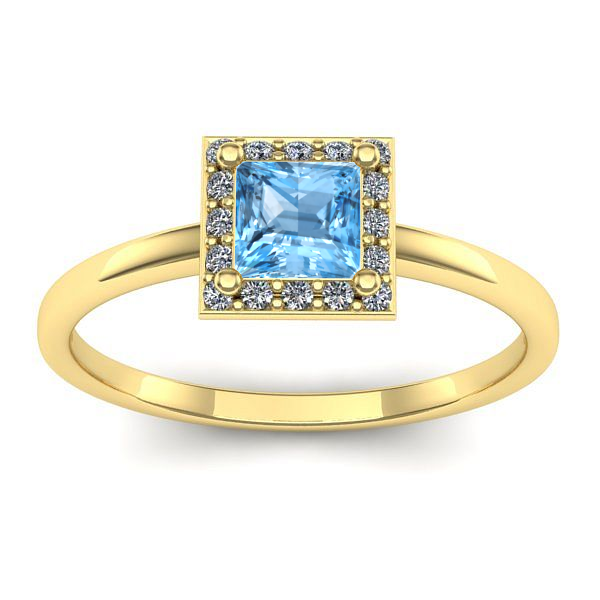 Inel de logodna cu topaz blue patrat