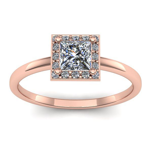 Inel logodna cu diamant patrat