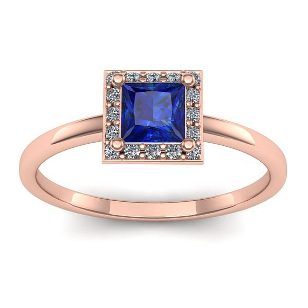 Inel cu safir patrat