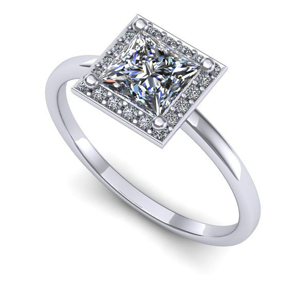 Inel din aur alb cu safir alb