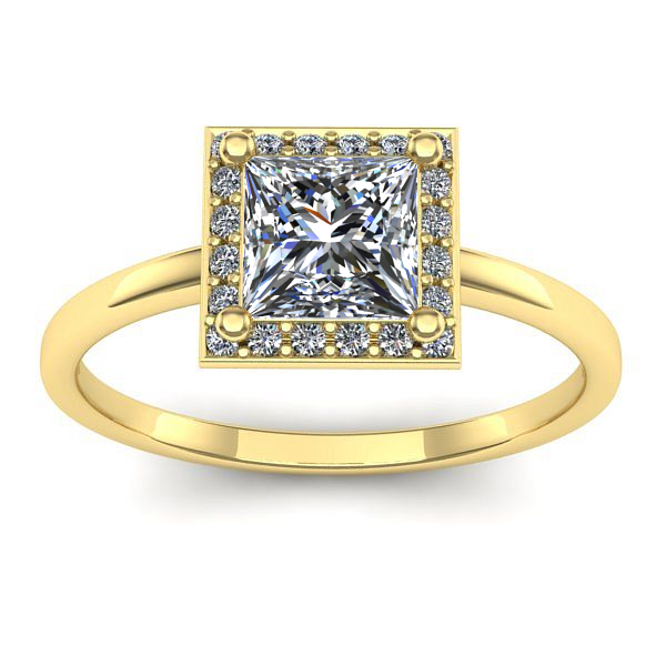 Inel de logodna cu diamant de laborator patrat