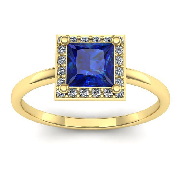 Inel logodna cu safir patrat