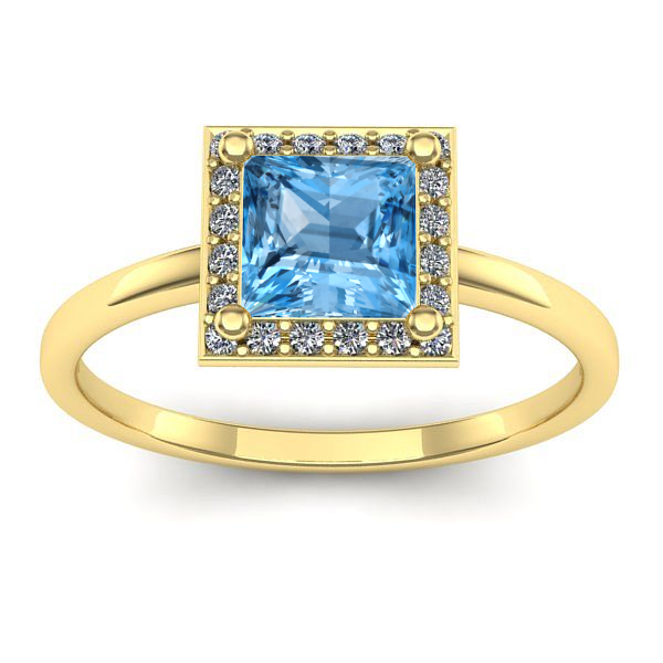 Inel de logodna cu topaz blue patrat