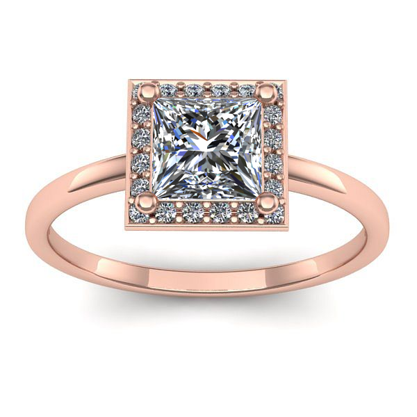 Inel logodna cu diamant de laborator patrat