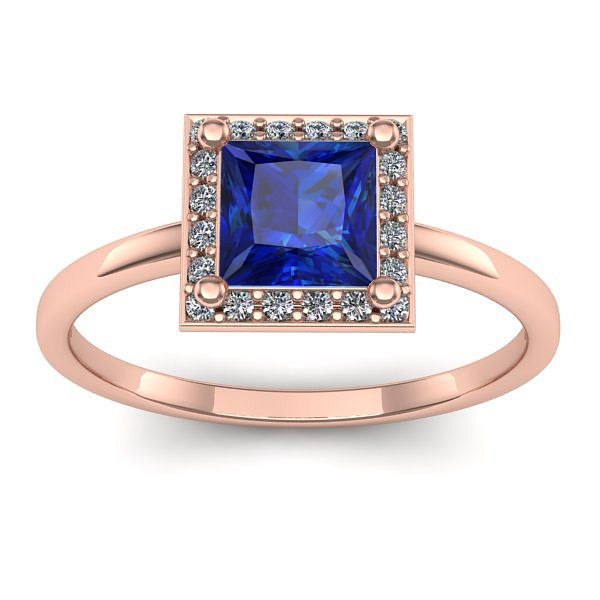 Inel logodna cu safir patrat