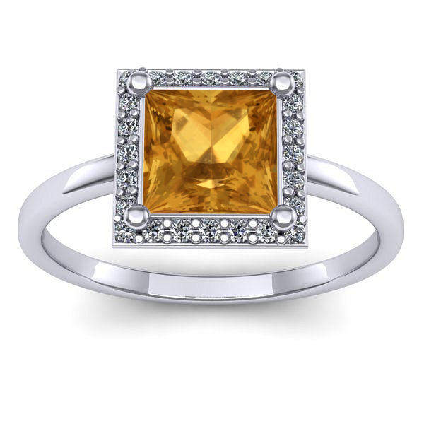 Inel de logodna cu citrin patrat