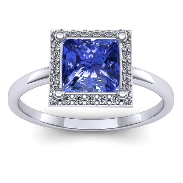 Inel logodna cu tanzanit patrat