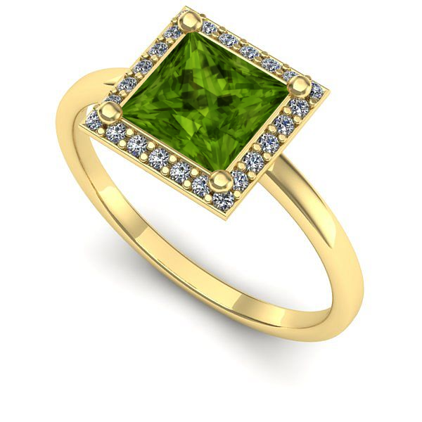 Inel de logodna din aur galben cu peridot