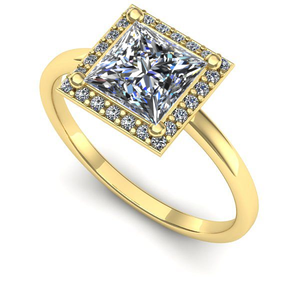 Inel din aur galben cu diamant de laborator