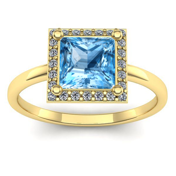 Inel de logodna cu topaz blue patrat