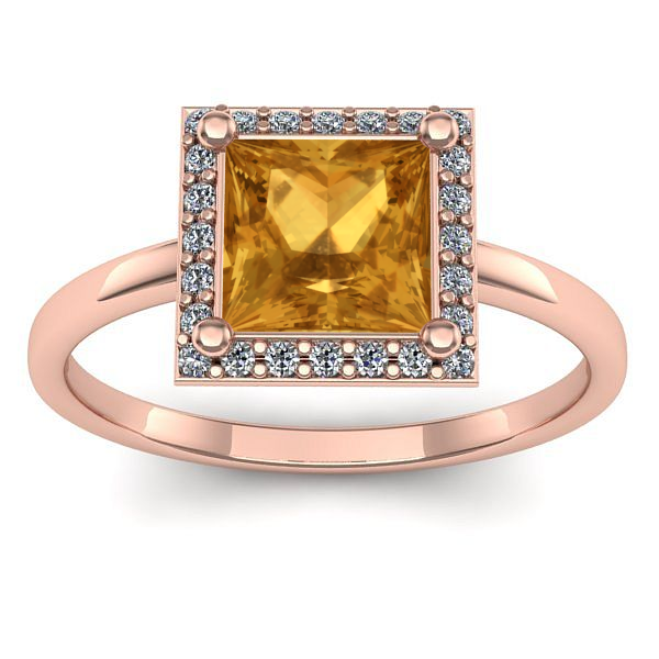 Inel logodna cu citrin patrat