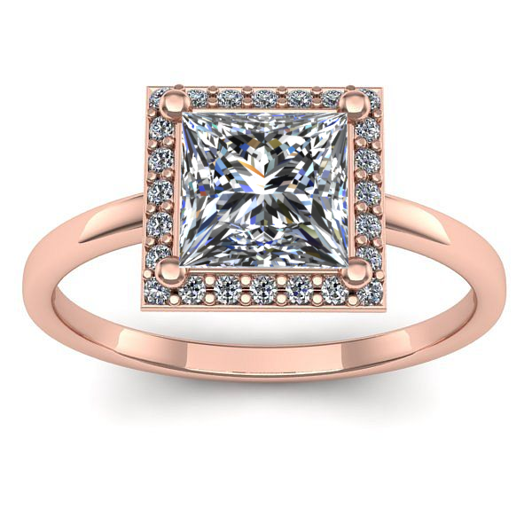 Inel de logodna cu diamant de laborator patrat