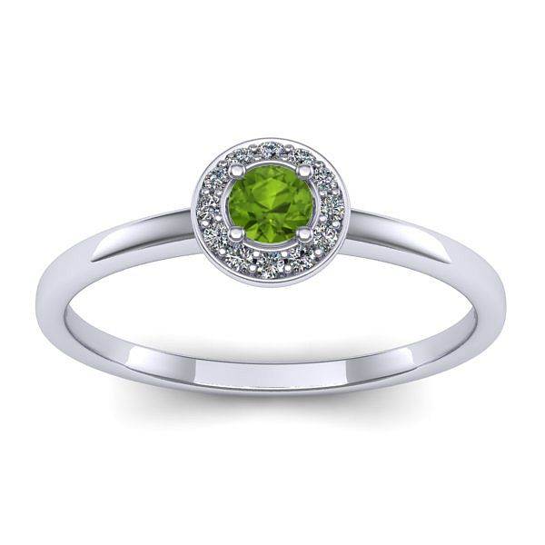 Inel cu peridot rotund