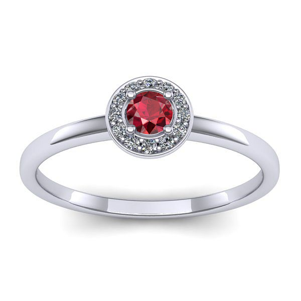 Inel cu rubin rotund