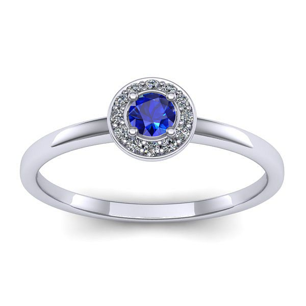 Inel logodna cu safir rotund
