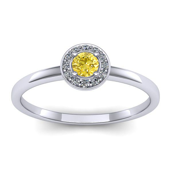 Inel logodna cu safir galben rotund