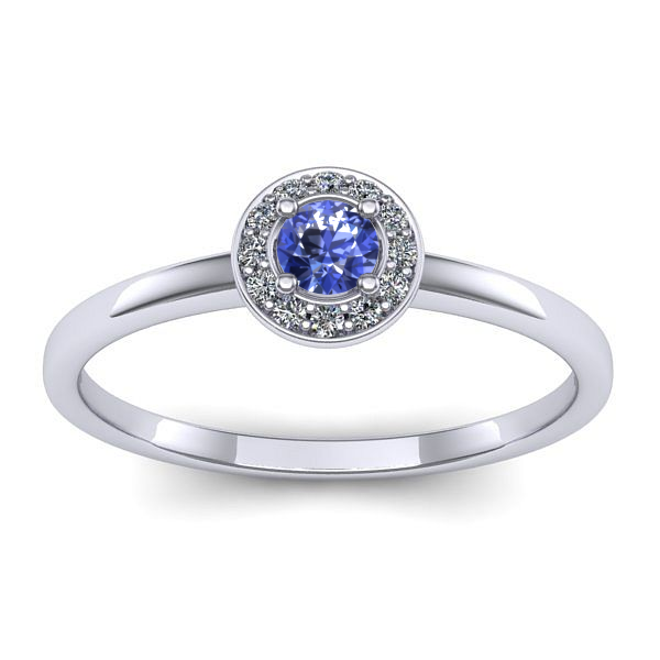 Inel de logodna cu tanzanit rotund