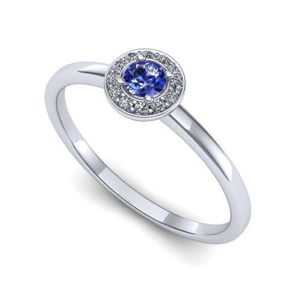Inel de logodna din aur alb cu tanzanit
