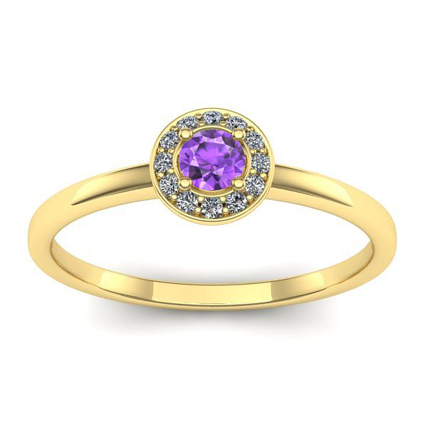 Inel de logodna cu ametist rotund