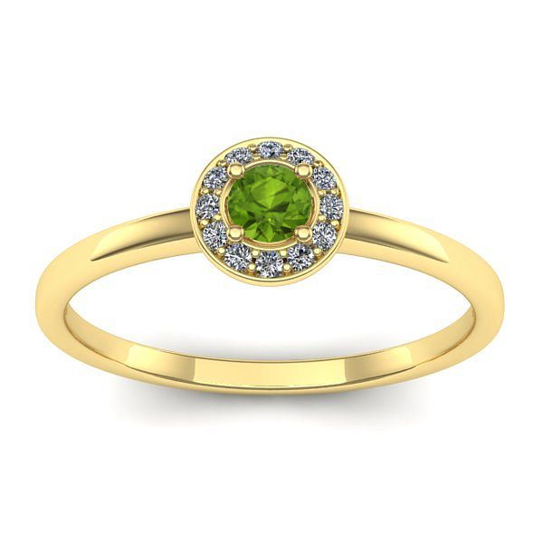 Inel logodna cu peridot rotund