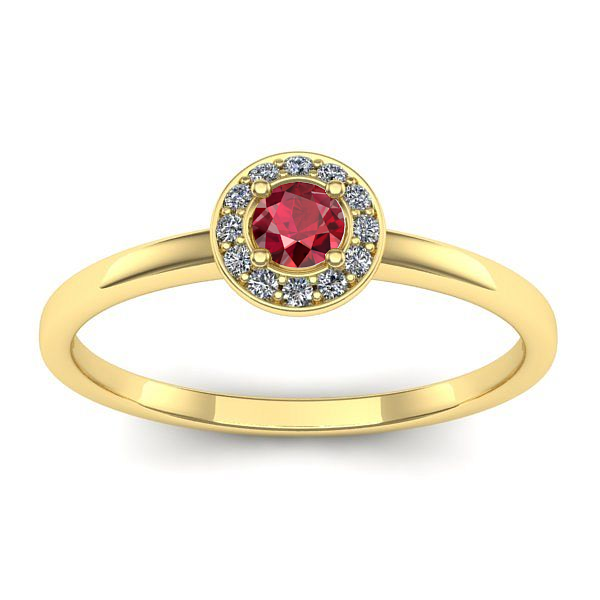 Inel cu rubin rotund