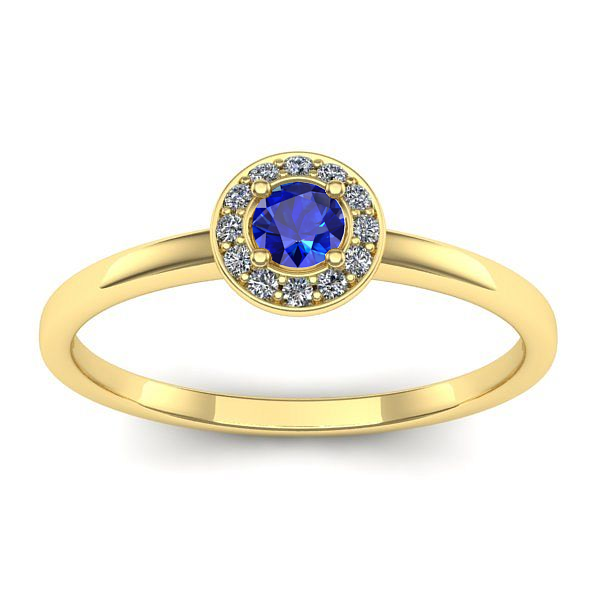 Inel logodna cu safir rotund