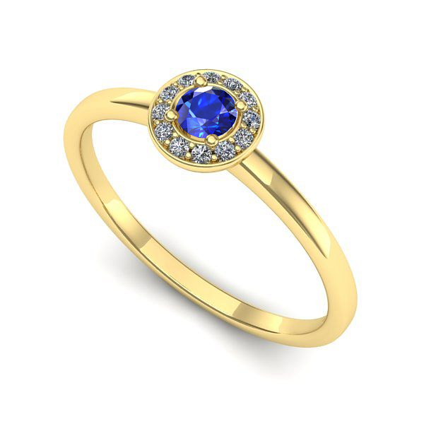 Inel din aur galben cu safir