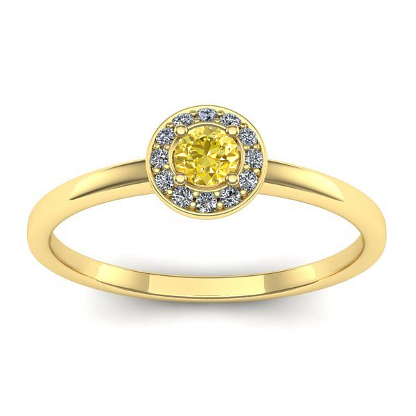 Inel logodna cu safir galben rotund