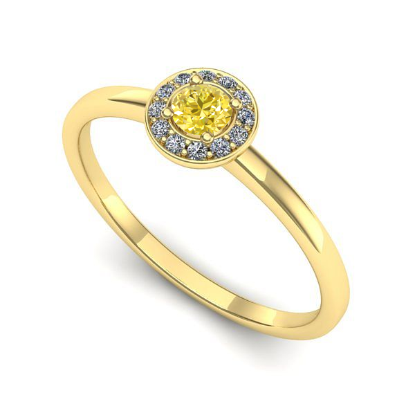 Inel din aur galben cu safir galben