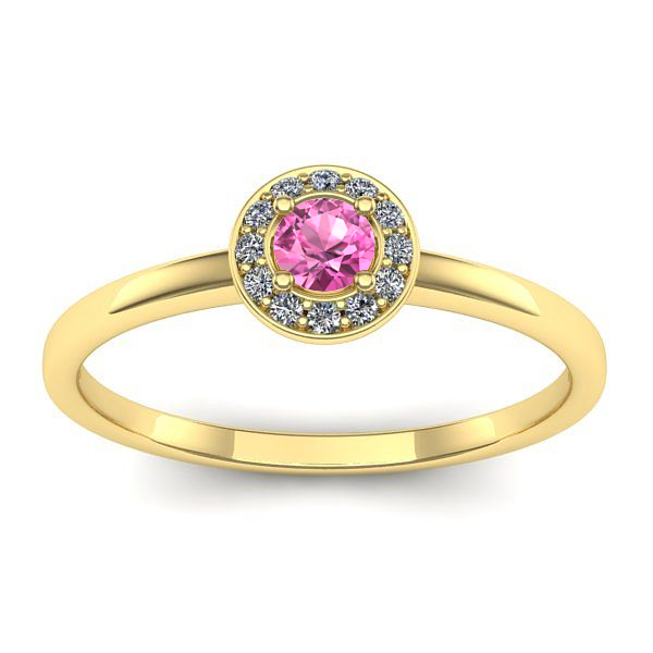 Inel de logodna cu safir roz rotund