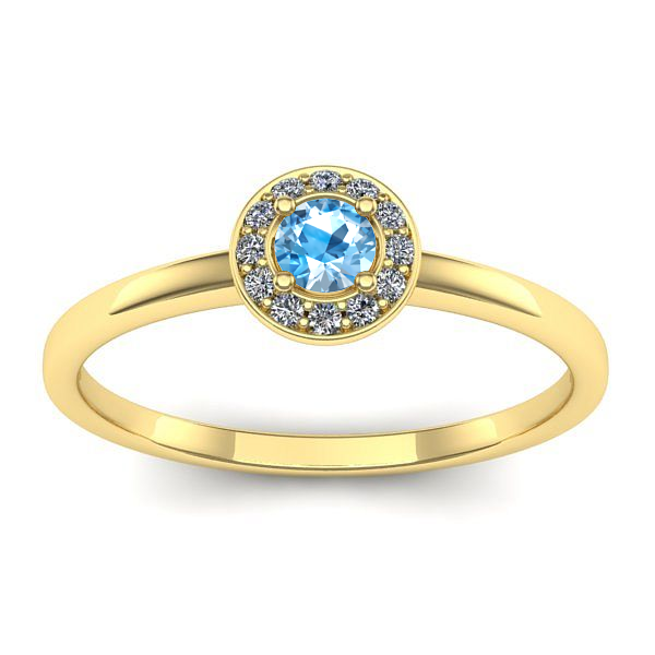 Inel logodna cu topaz blue rotund